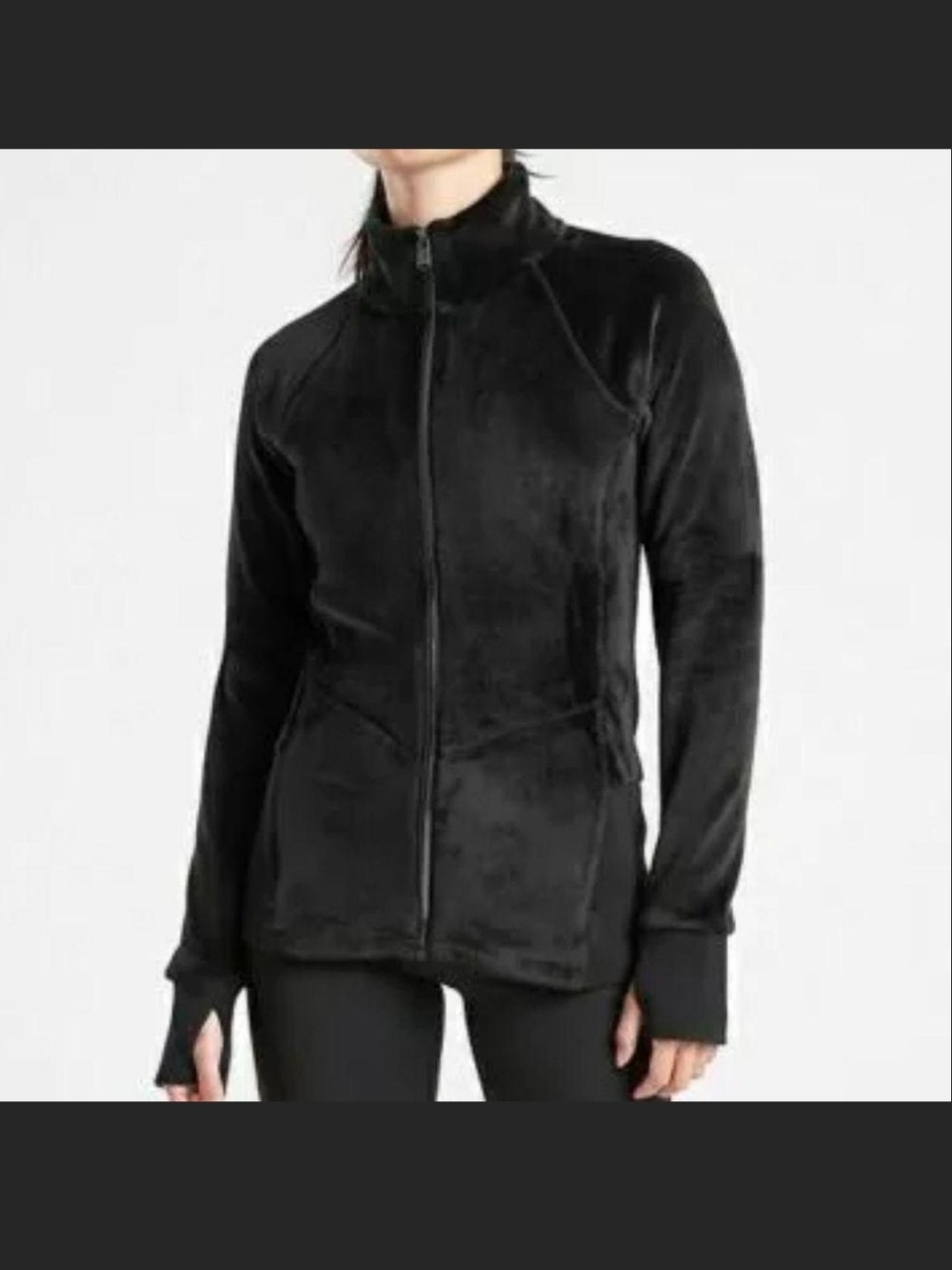 Athleta Black Teddy Full-Zip Jacket